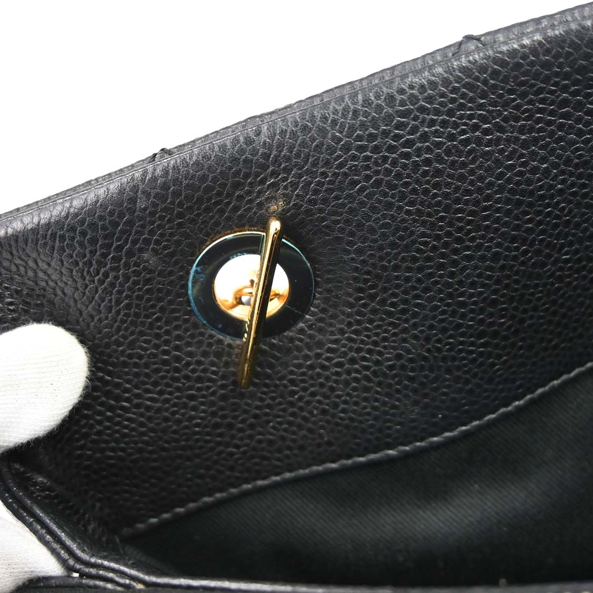 Chanel 2014 Black Caviar Skin Timeless CC Chain Tote Bag