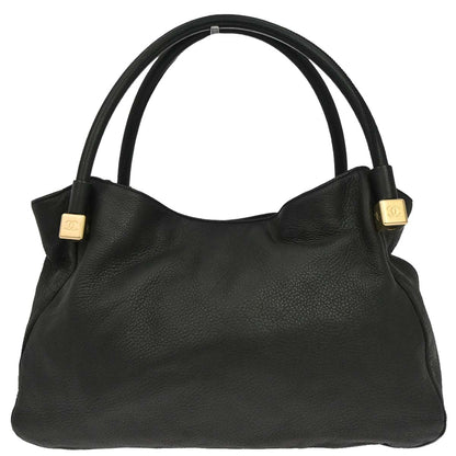 Chanel 2002-2003 Black Deerskin CC Dice Tote Handbag