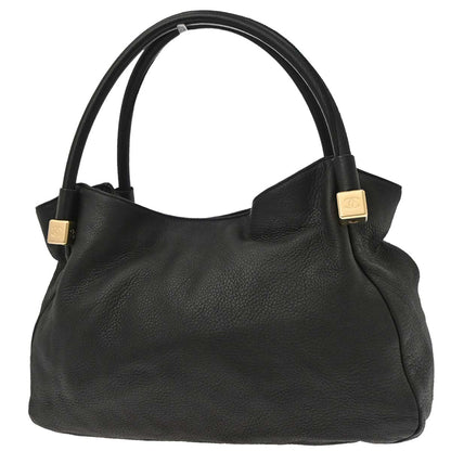 Chanel 2002-2003 Black Deerskin CC Dice Tote Handbag