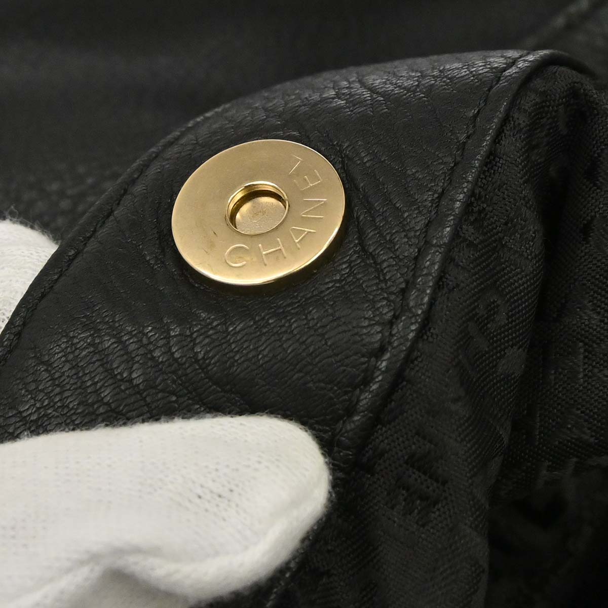 Chanel 2002-2003 Black Deerskin CC Dice Tote Handbag
