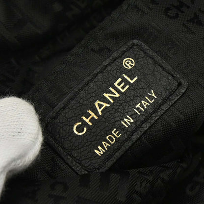 Chanel 2002-2003 Black Deerskin CC Dice Tote Handbag