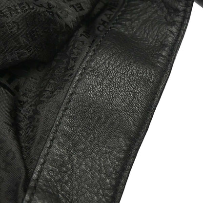 Chanel 2002-2003 Black Deerskin CC Dice Tote Handbag