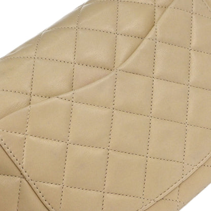 Chanel Beige Lambskin Medium Classic Double Flap Shoulder Bag
