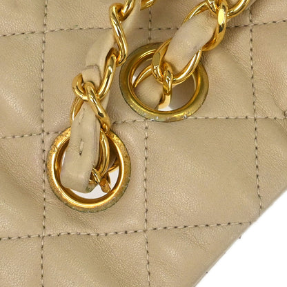 Chanel Beige Lambskin Medium Classic Double Flap Shoulder Bag
