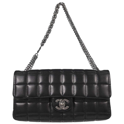 Chanel Black Lambskin Choco Bar East West Handbag
