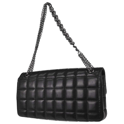 Chanel Black Lambskin Choco Bar East West Handbag