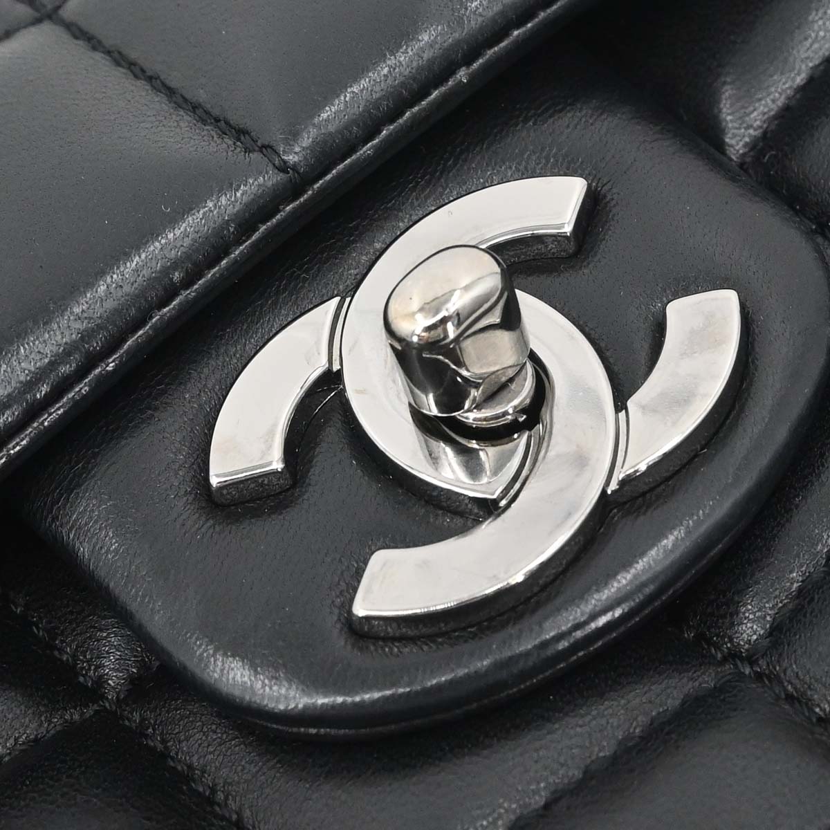 Chanel Black Lambskin Choco Bar East West Handbag