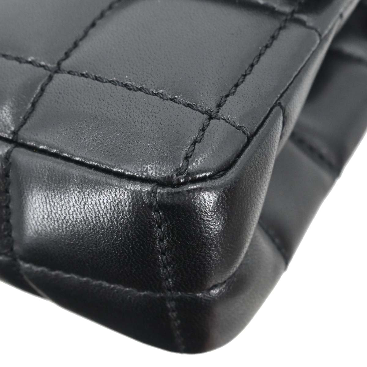 Chanel Black Lambskin Choco Bar East West Handbag