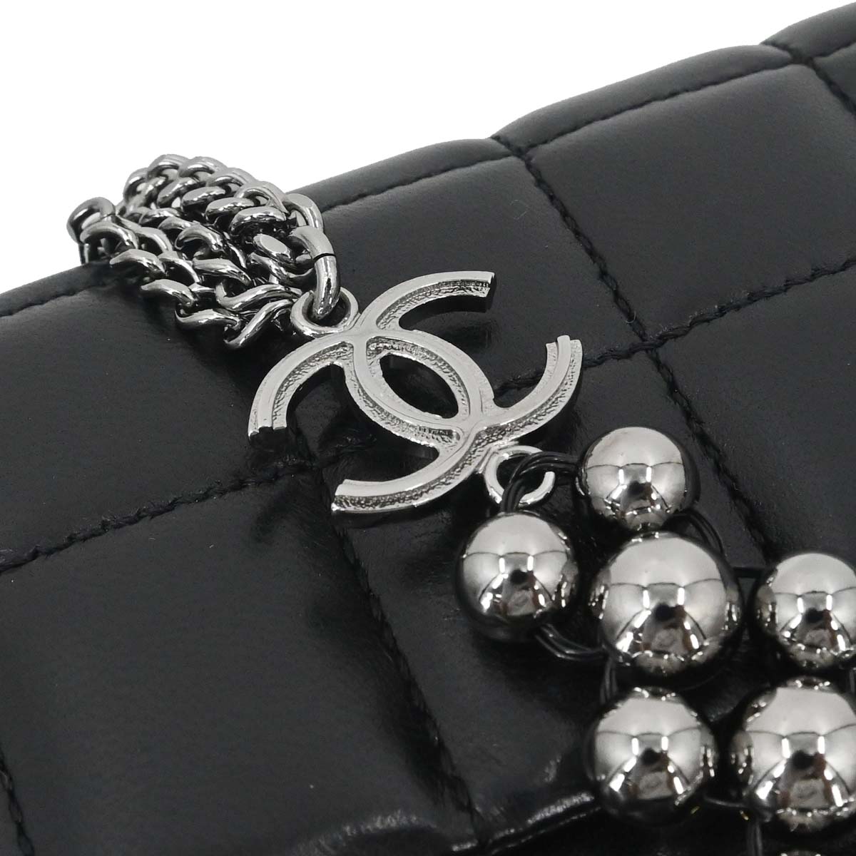 Chanel Black Lambskin Choco Bar East West Handbag
