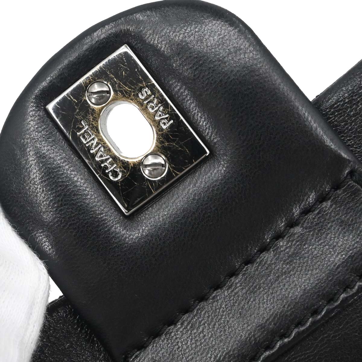 Chanel Black Lambskin Choco Bar East West Handbag