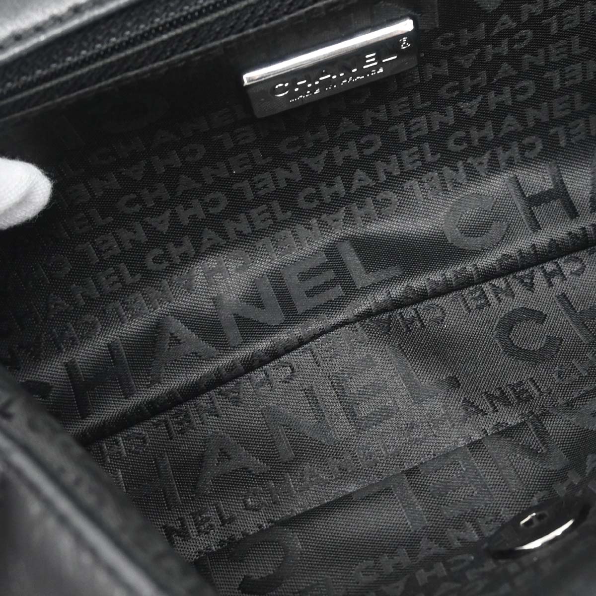 Chanel Black Lambskin Choco Bar East West Handbag