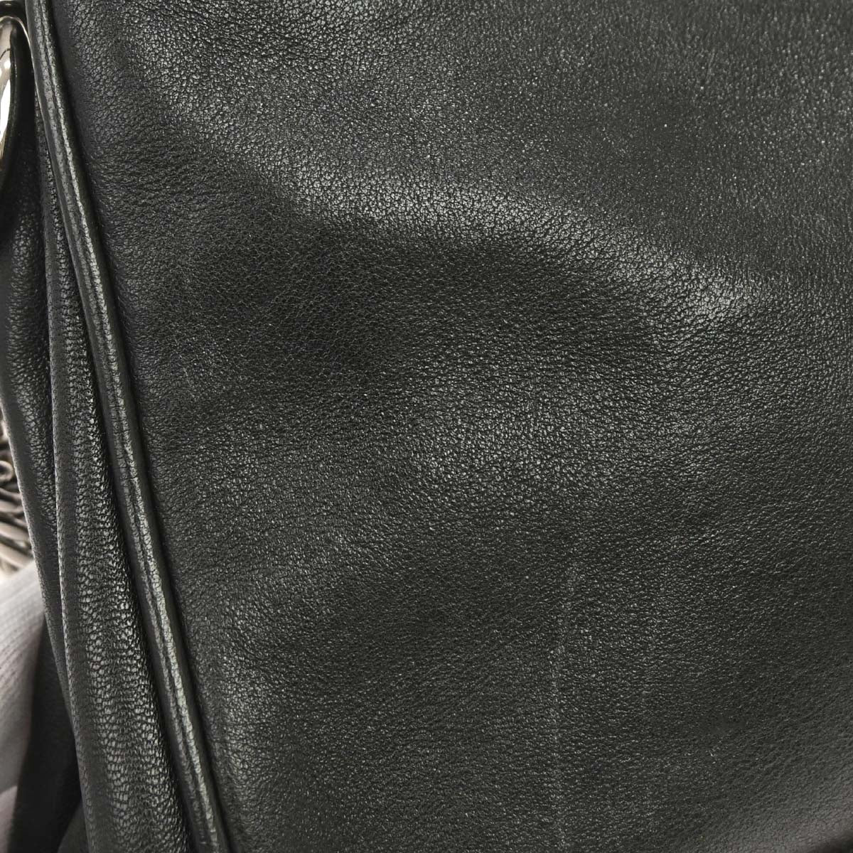 Chanel Black Lambskin Accordion Flap Shoulder Bag