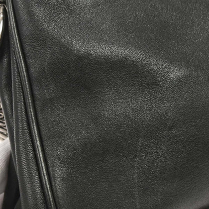 Chanel Black Lambskin Accordion Flap Shoulder Bag