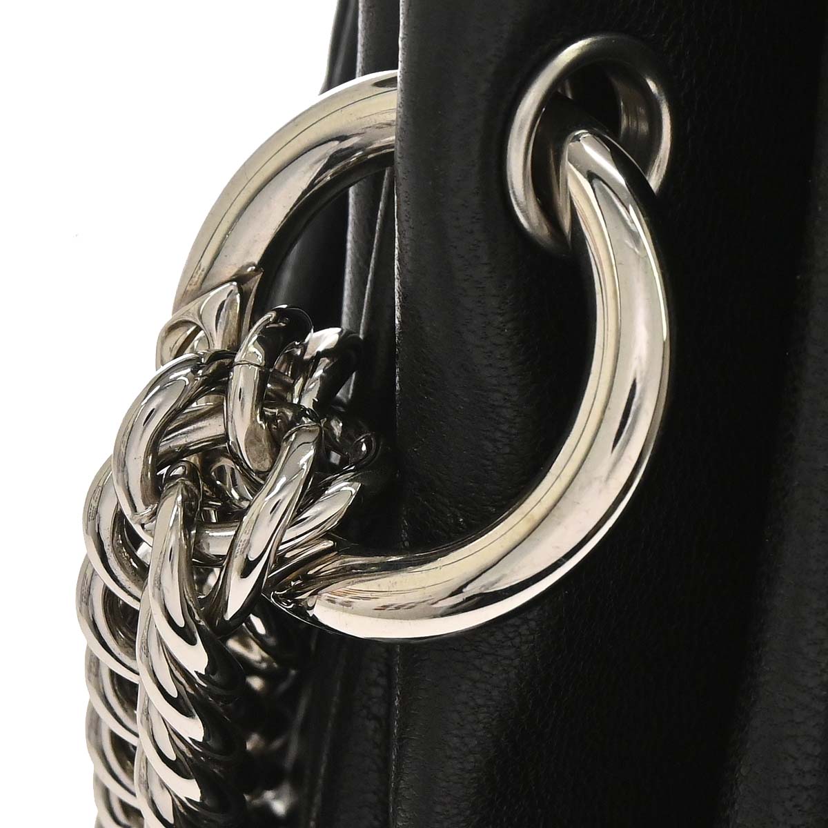 Chanel Black Lambskin Accordion Flap Shoulder Bag