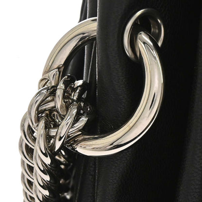 Chanel Black Lambskin Accordion Flap Shoulder Bag