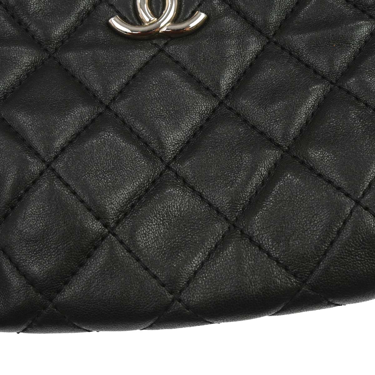 Chanel Black Lambskin Accordion Flap Shoulder Bag
