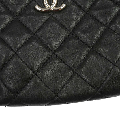 Chanel Black Lambskin Accordion Flap Shoulder Bag