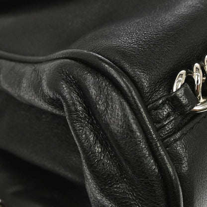 Chanel Black Lambskin Accordion Flap Shoulder Bag