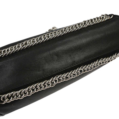 Chanel Black Lambskin Accordion Flap Shoulder Bag