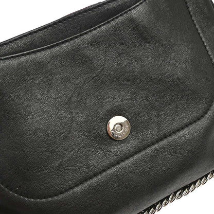 Chanel Black Lambskin Accordion Flap Shoulder Bag