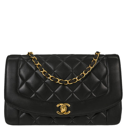 Chanel Black Lambskin Medium Diana Shoulder Bag