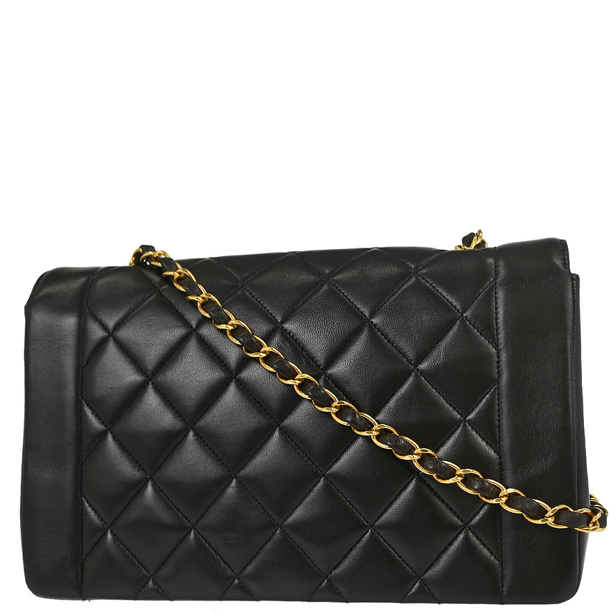 Chanel Black Lambskin Medium Diana Shoulder Bag