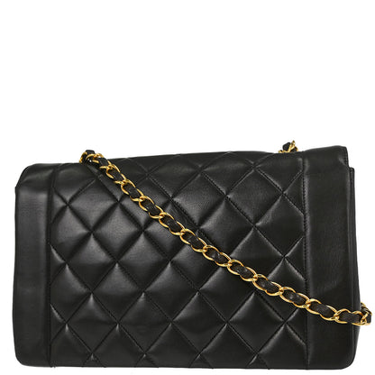 Chanel Black Lambskin Medium Diana Shoulder Bag