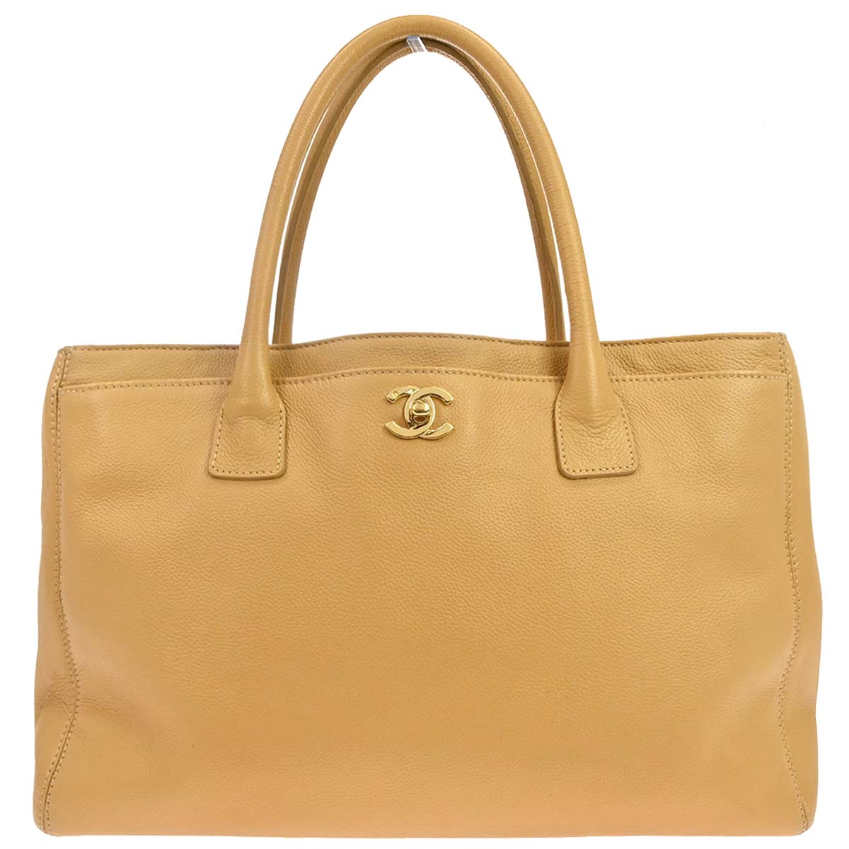 Chanel 2005-2006 Beige Calfskin Executive Cerf Tote Bag