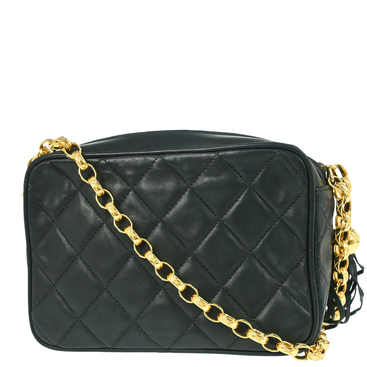 Chanel 1991-1994 Green Lambskin Camera Bag Mini