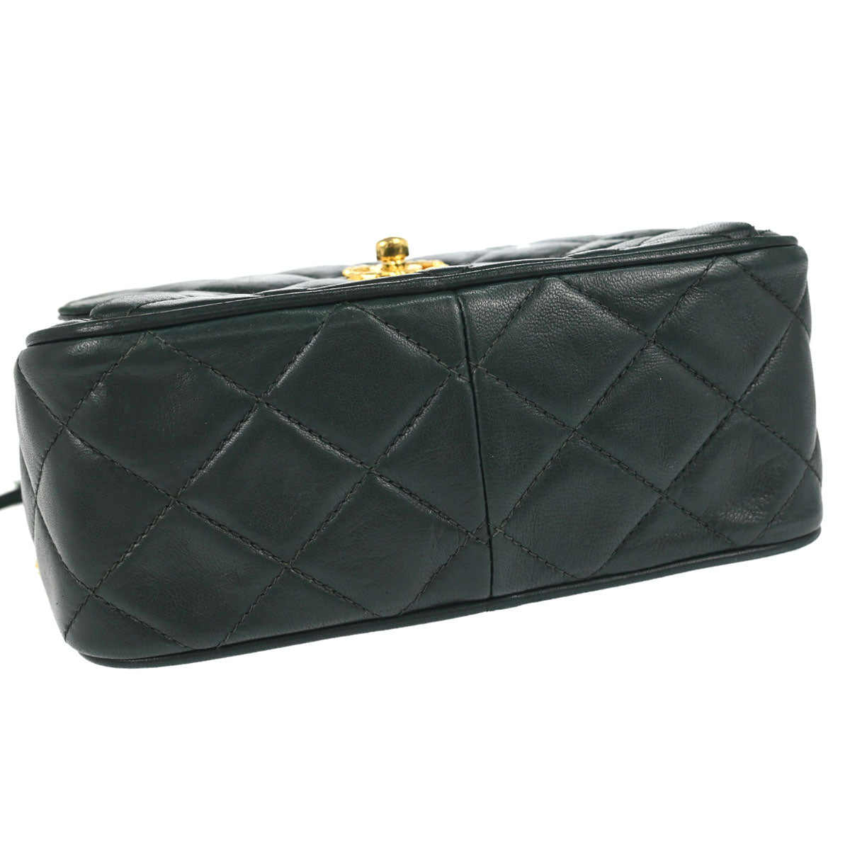 Chanel 1991-1994 Green Lambskin Camera Bag Mini