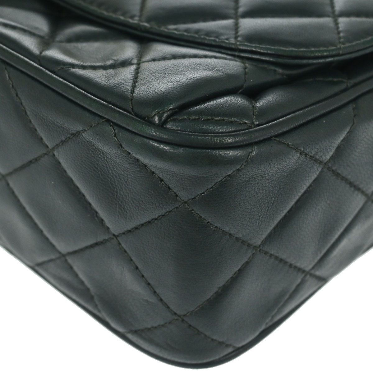 Chanel 1991-1994 Green Lambskin Camera Bag Mini