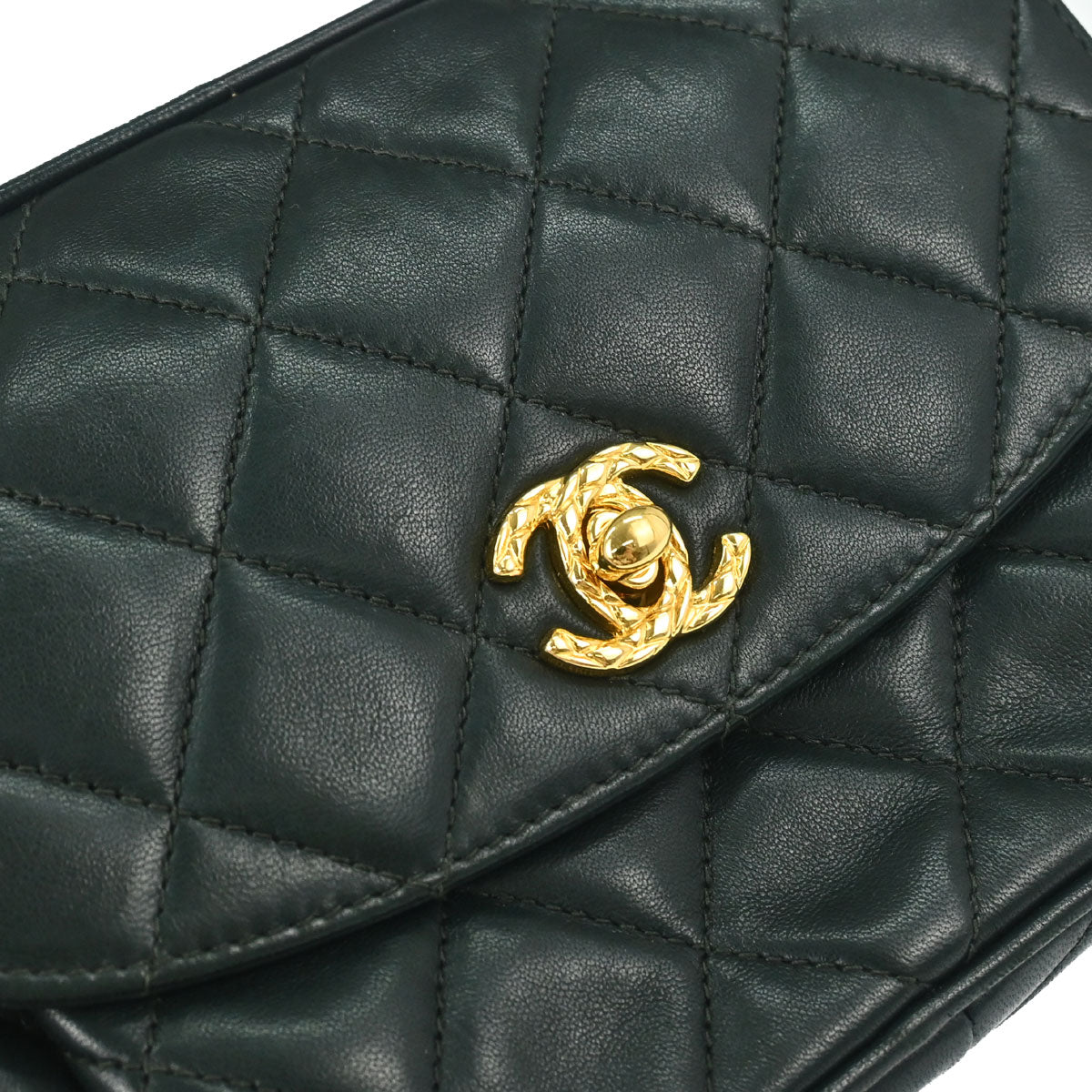 Chanel 1991-1994 Green Lambskin Camera Bag Mini