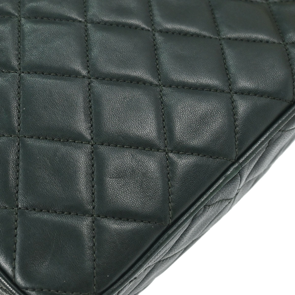 Chanel 1991-1994 Green Lambskin Camera Bag Mini