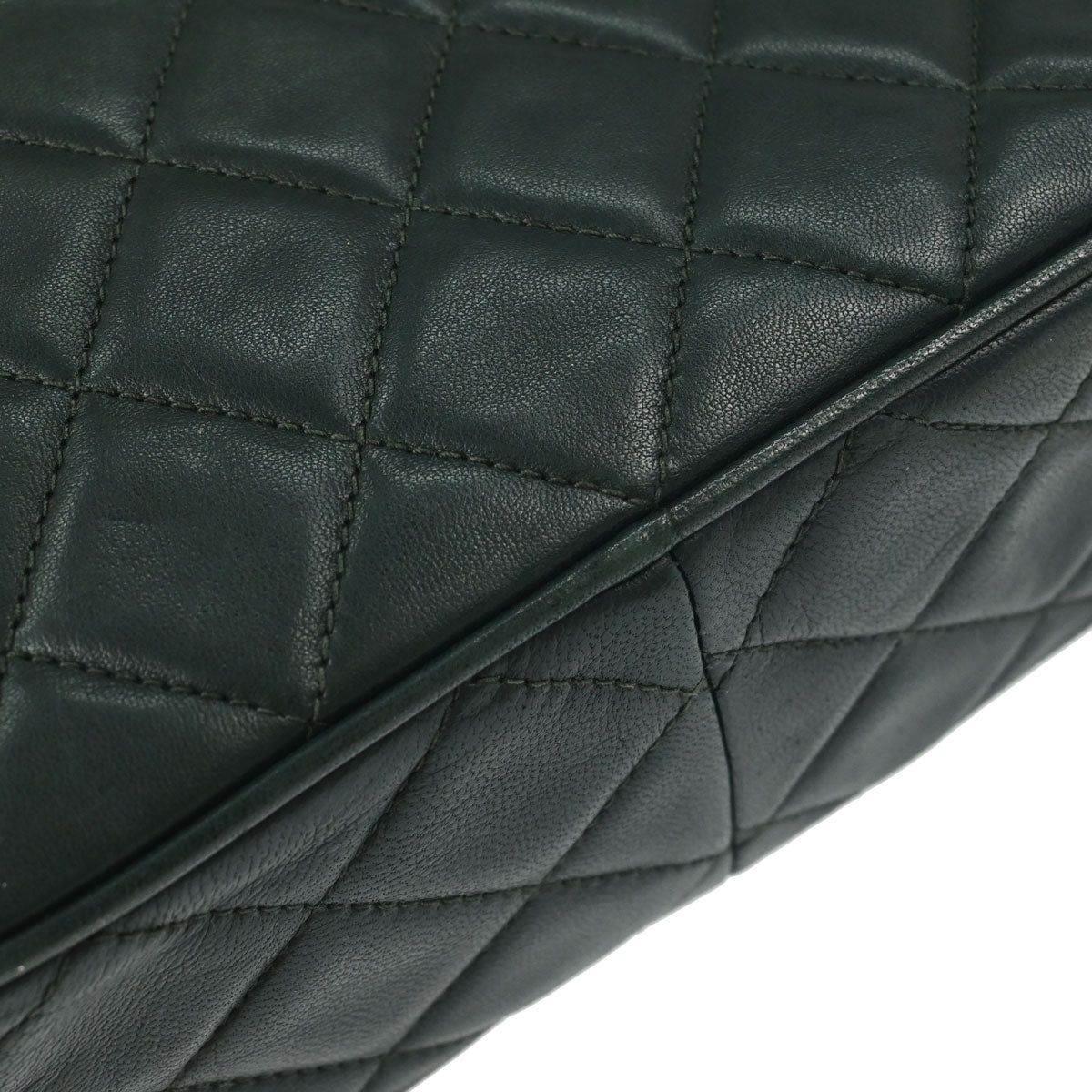 Chanel 1991-1994 Green Lambskin Camera Bag Mini