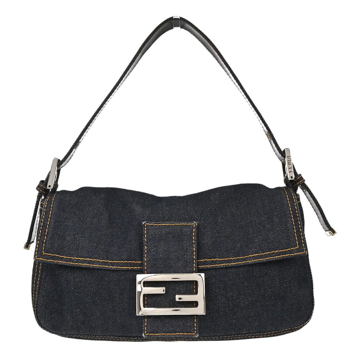 Fendi Navy Denim Baguette Handbag