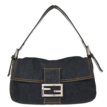 Fendi Navy Denim Baguette Handbag