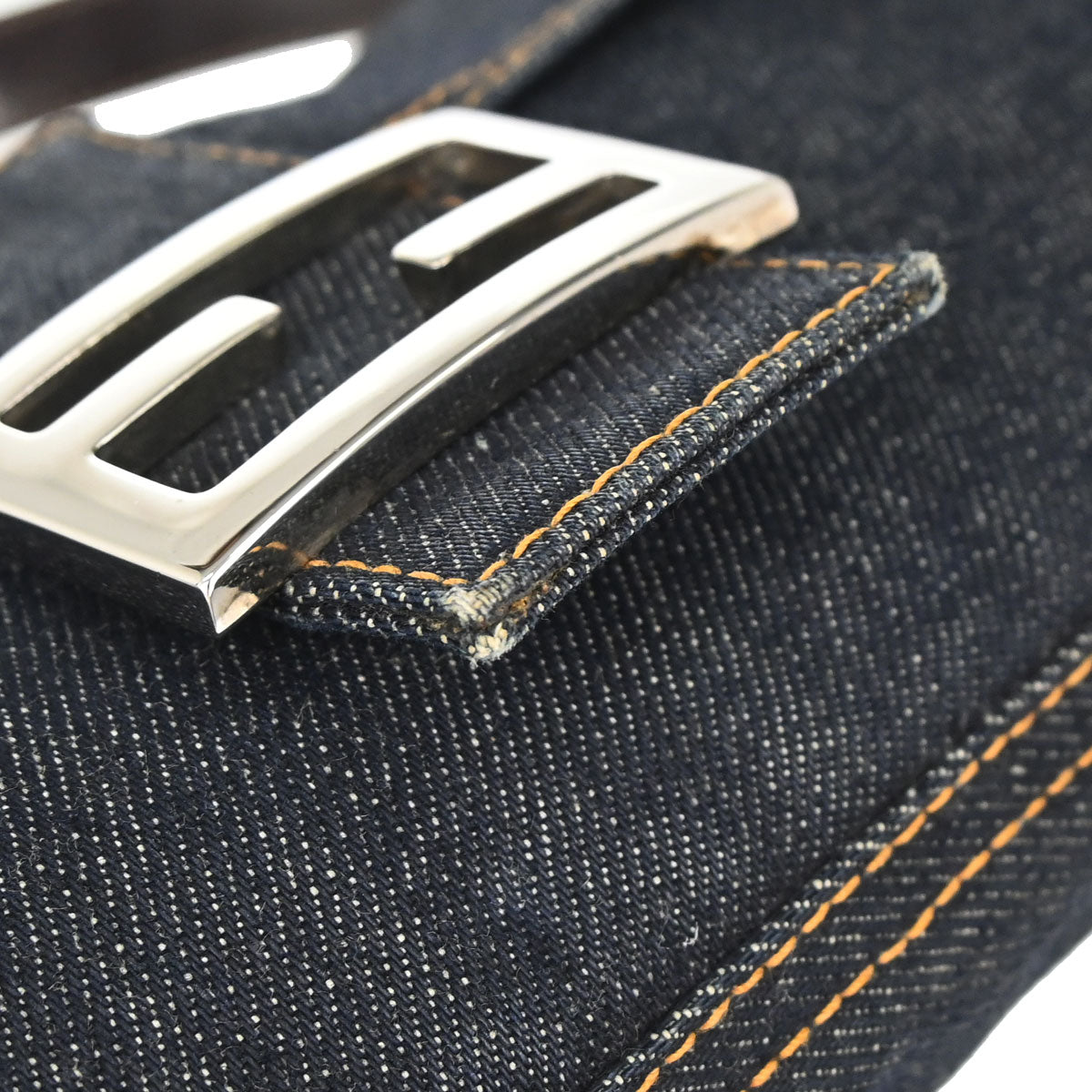 Fendi Navy Denim Baguette Handbag