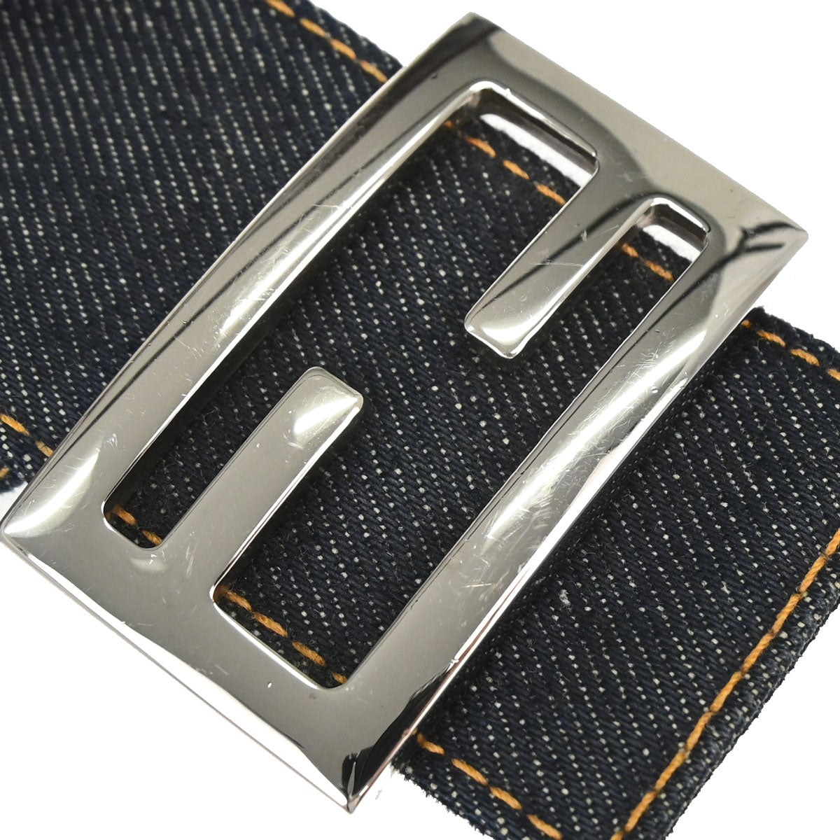 Fendi Navy Denim Baguette Handbag
