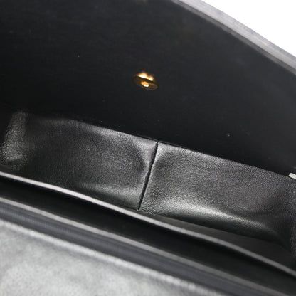 Chanel 1997-1999 Black Caviar Skin Jumbo Classic Flap Shoulder Bag