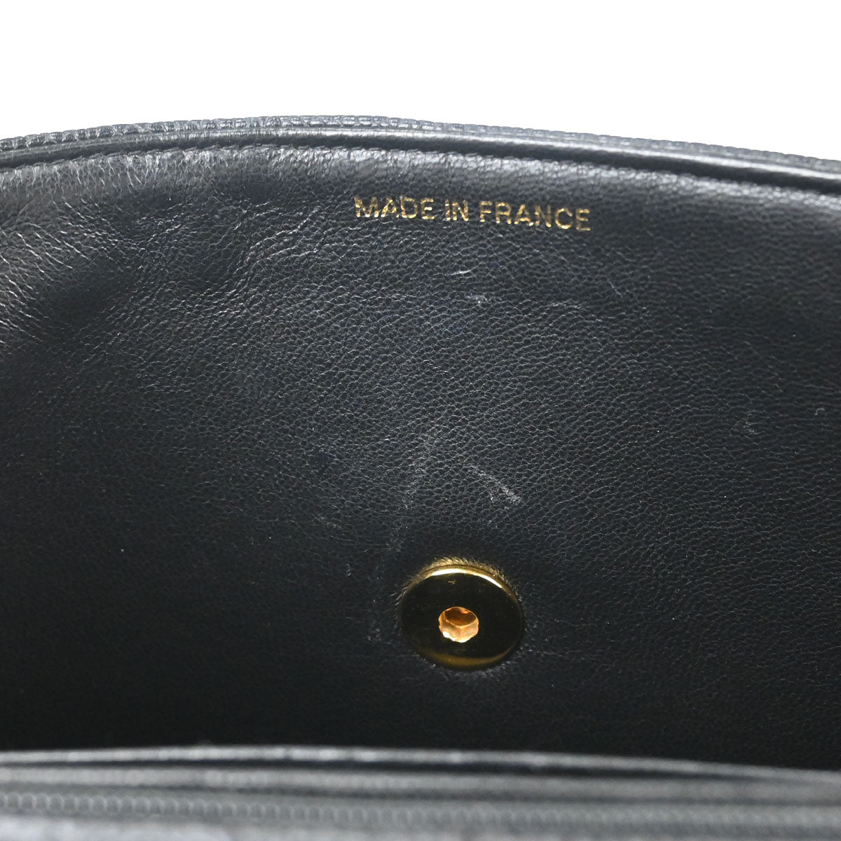 Chanel 1994-1996 Black Caviar Skin Mademoiselle Straight Flap Shoulder Bag