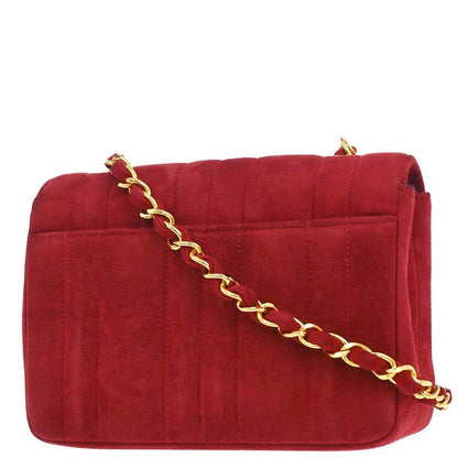 Chanel 1994-1996 Red Suede Shoulder Bag