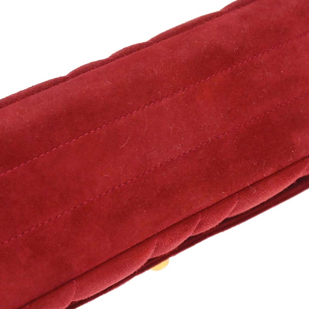 Chanel 1994-1996 Red Suede Shoulder Bag