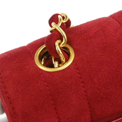Chanel 1994-1996 Red Suede Shoulder Bag