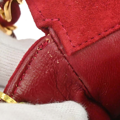 Chanel 1994-1996 Red Suede Shoulder Bag
