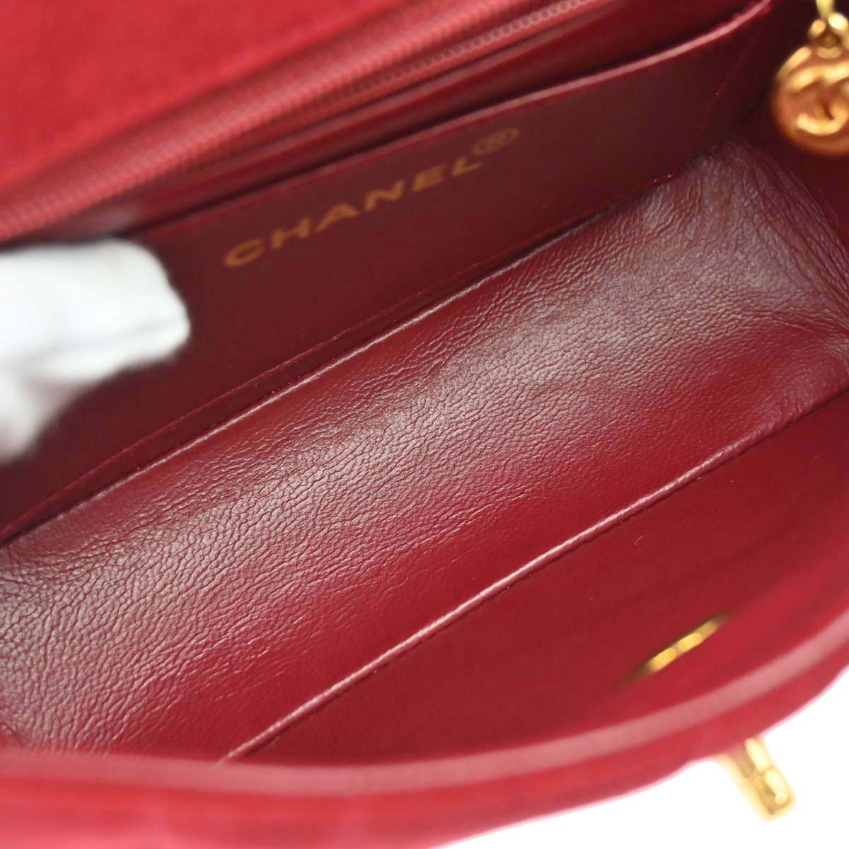 Chanel 1994-1996 Red Suede Shoulder Bag