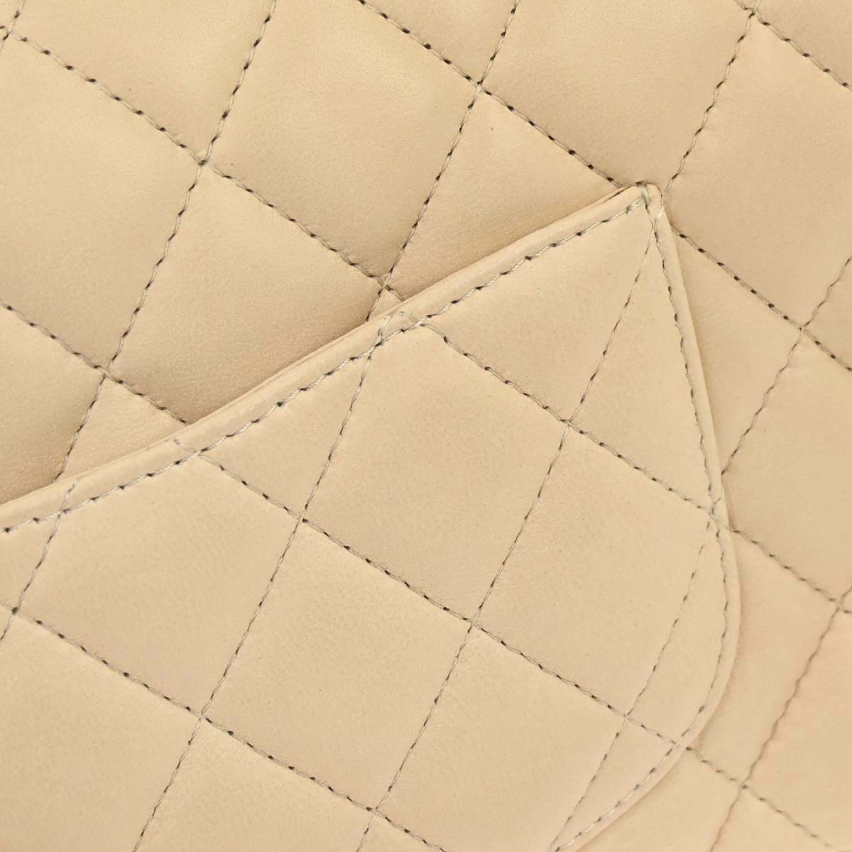 Chanel 2010-2011 Beige Lambskin East West Shoulder Bag