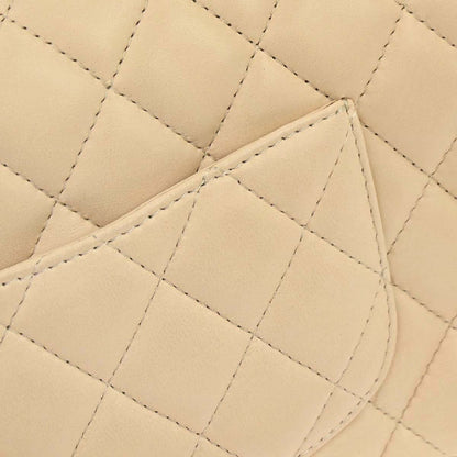 Chanel 2010-2011 Beige Lambskin East West Shoulder Bag