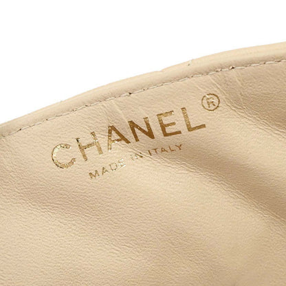 Chanel 2010-2011 Beige Lambskin East West Shoulder Bag