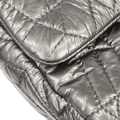 Chanel 2008-2009 Silver PVC Graphic Edge Flap Shoulder Bag