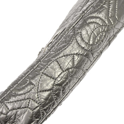 Chanel 2008-2009 Silver PVC Graphic Edge Flap Shoulder Bag